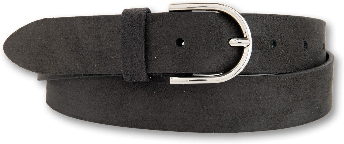 Ledergürtel BERND GÖTZ "Ledergürtel mit Velours und Designschließe", Damen, Gr. 90, schwarz, Rindsleder, Gürtel Ledergürtel