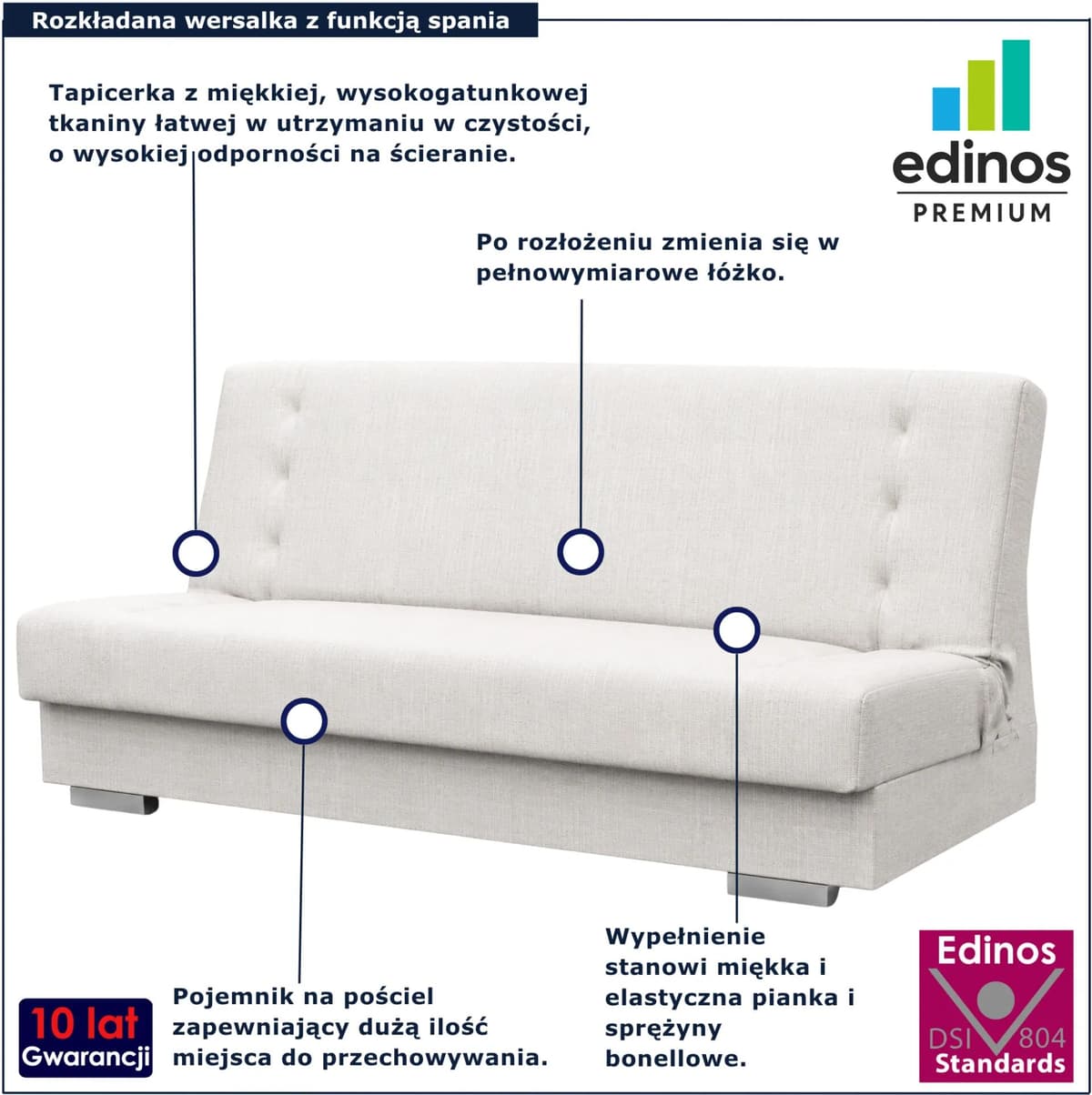 Edinos Premium Rozkładana kanapa typu wersalka 26 kolorów S8-F16