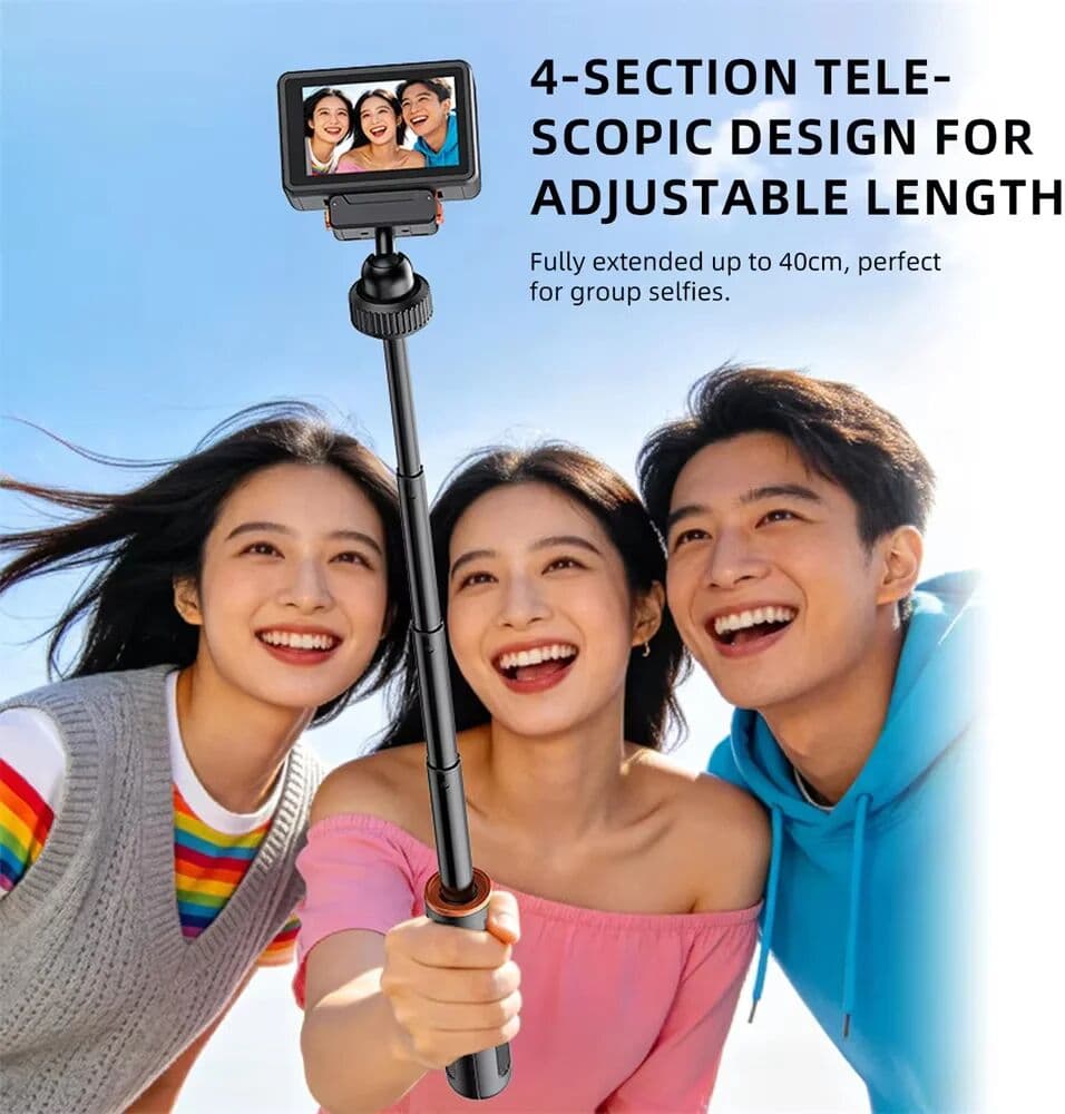 NONE VRIG Magnetic Tripod Stand Quick Release Mount for DJI Action 6/ OSMO/Nano Action Camera Extended Selfie Stick for Video Vlog