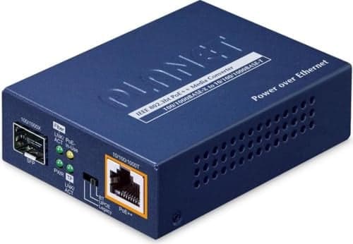 Planet 1-poort SFP naar 1-poort 10/100/1000T 802.3bt PoE++ Media Converter 95W W128373088