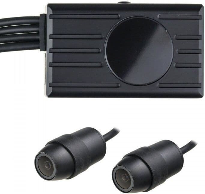Secutek Sistem dual de camere WiFi Full HD pentru mașină sau motocicletă - 2 camere, monitor LCD