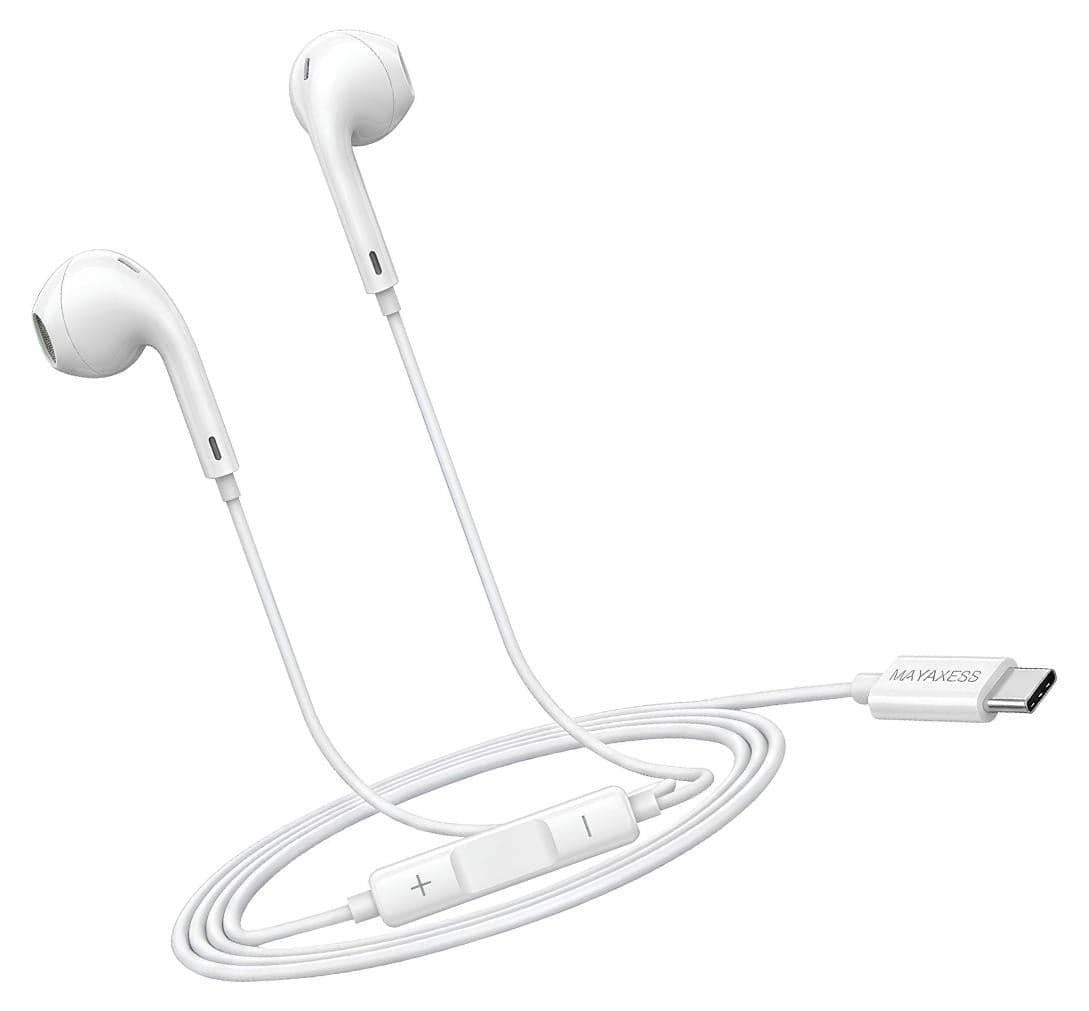 Avizar USB-C oordopjes met microfoon voor iPhone 16, wit