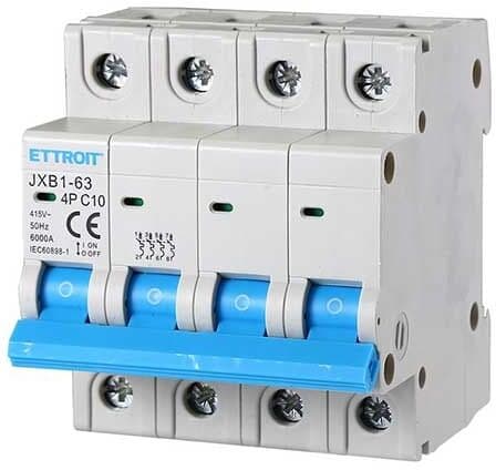 Ettroit Interruttore Magnetotermico 4p 10 A 6 Ka  Jx141060