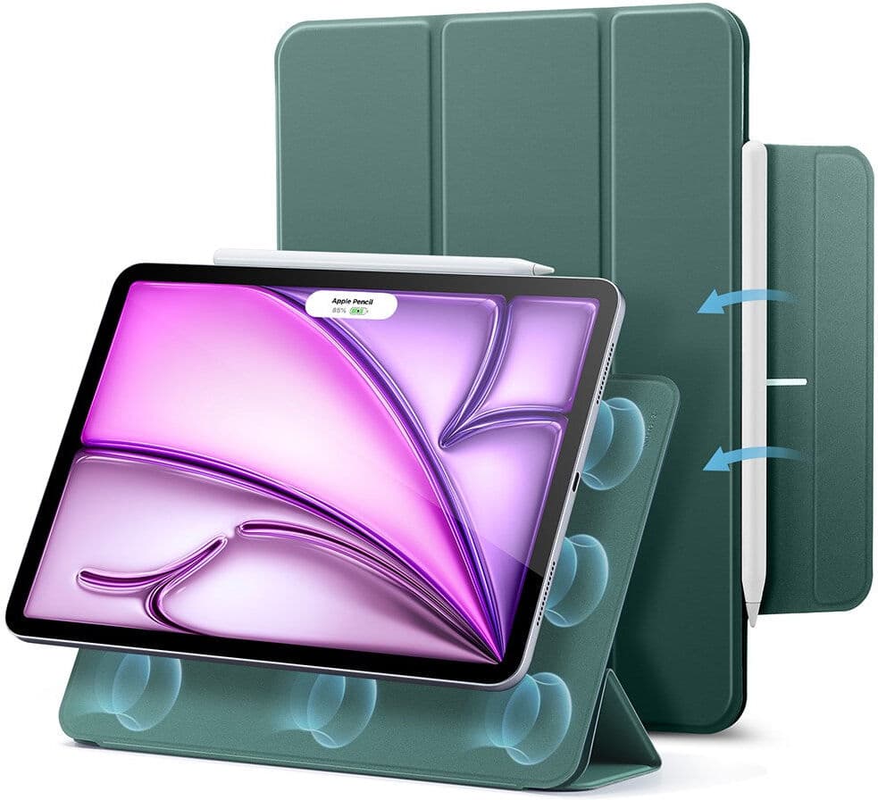iPad Air 13" (2026 / 2025 / 2024) ESR Rebound Magnetic Flip Cover - Grøn