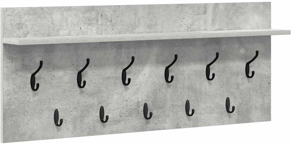 vidaXL Porte-manteau mural Montage mural Gris béton 100 x 40 x 12 cm