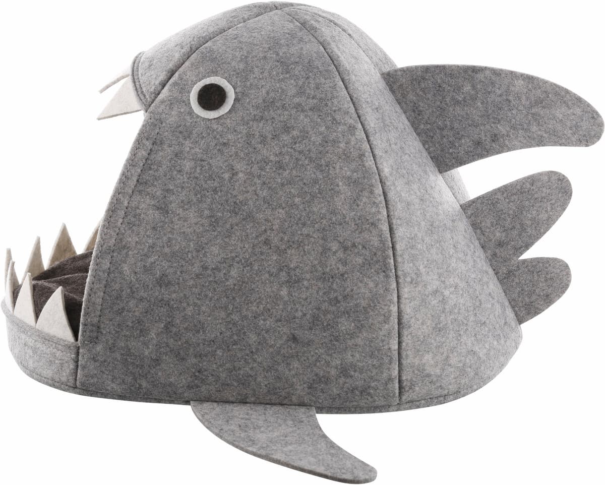 Tierbett ZELLER PRESENT "Hai", grau, B/H/L: 45cm x 32cm x 38cm, Tierbetten, Tierbett, Filz, 45x38x32 cm