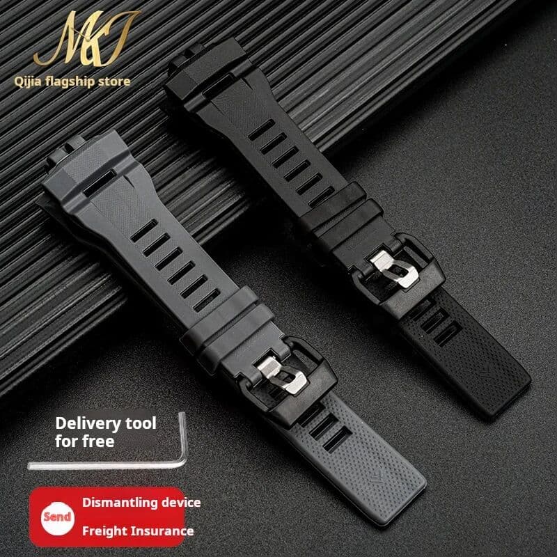 ZETHYDUM For Casio Small Square Gbd-200sm Gbd-200 Cat Silicone Watch Strap Men Sports outdoors Watchband Black Gray Rubber accessories