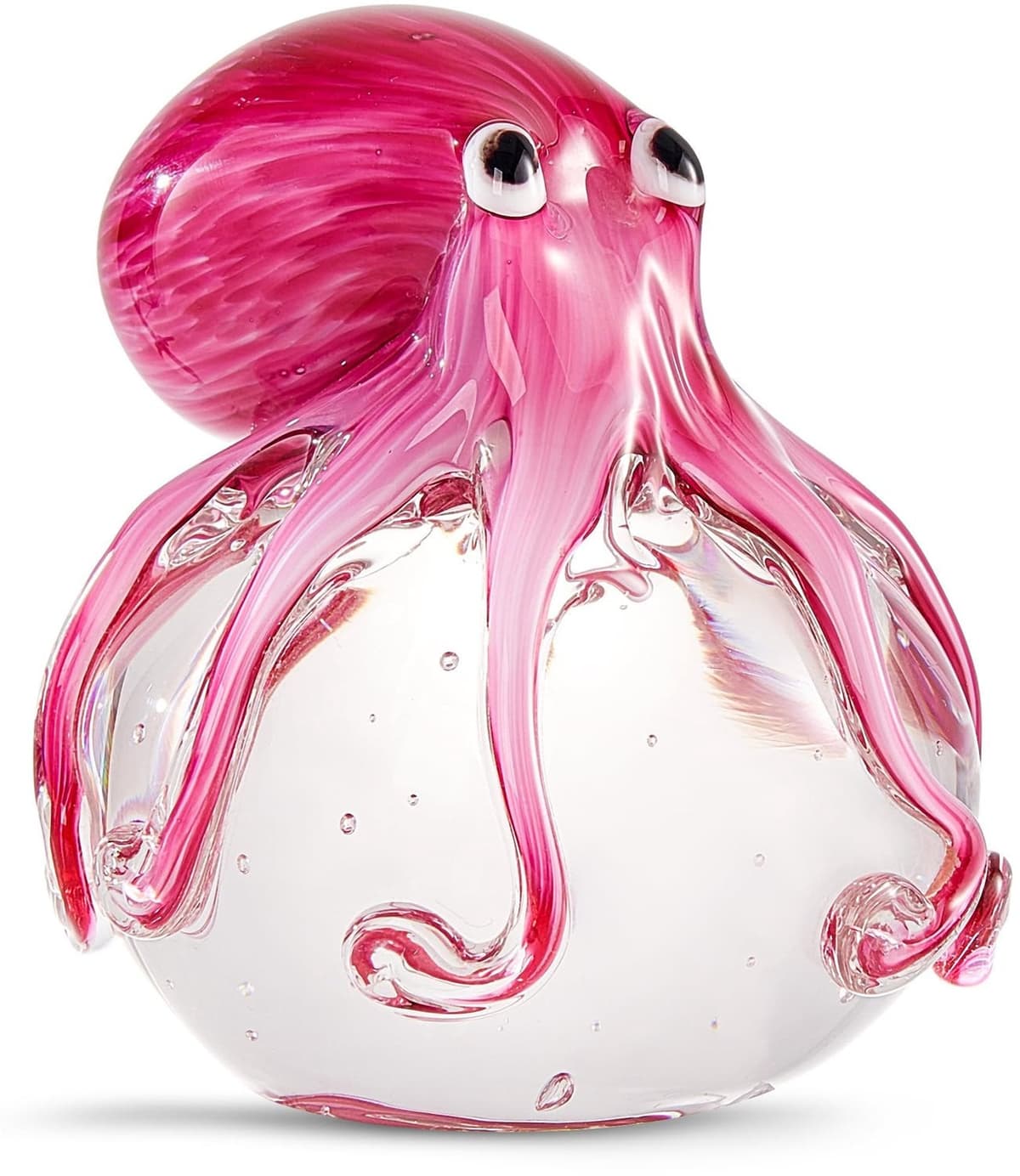 SnelShoppen Handgeblazen glazen octopus ornament voor aquarium en bureau decoratie