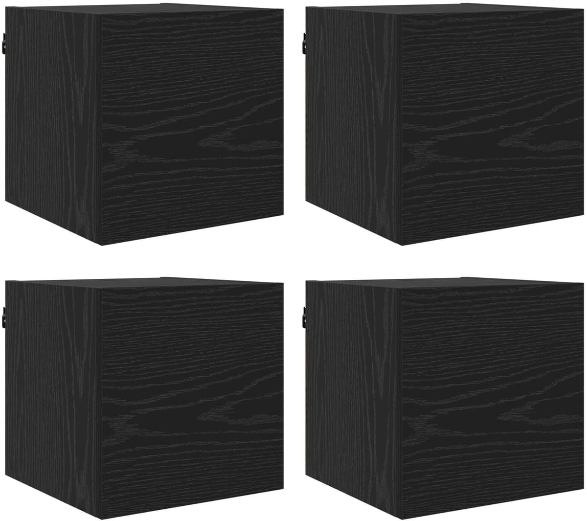 vidaXL Meuble TV mural 4 pc 30,5 x 30 x 30 cm Chêne noir