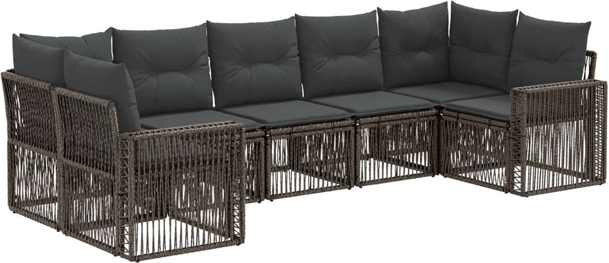 vidaXL Ensemble de canapé de jardin 7 pc 7-Nombre de places