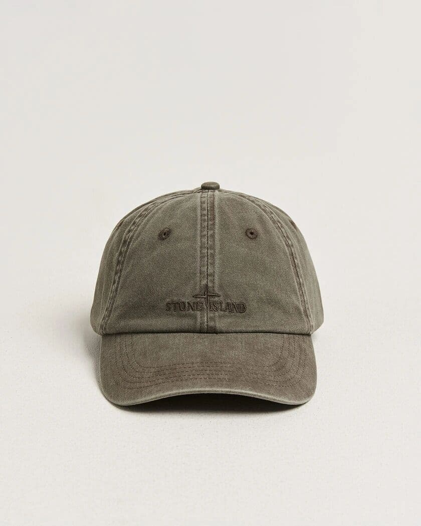 Stone Island Brushed Cotton Gabardine Cap Military Green