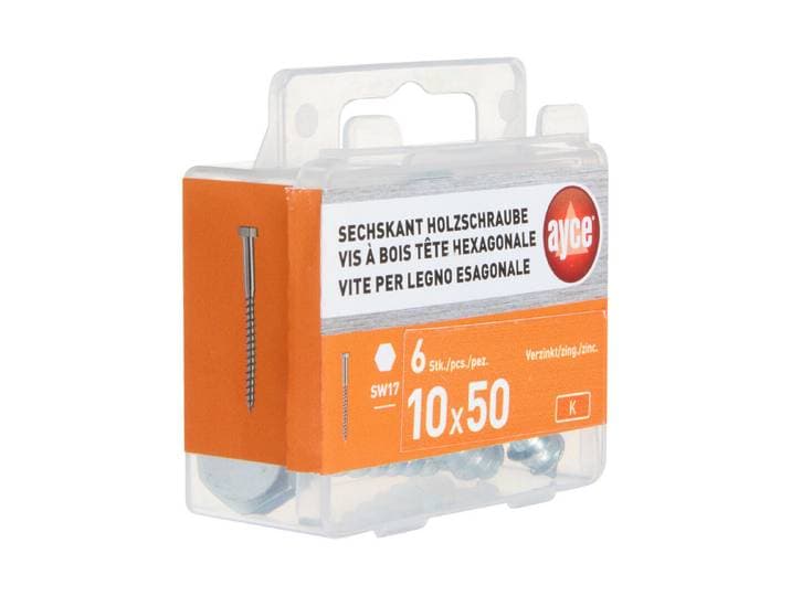 Ayce Sechskant-Holzschraube Verzinkt M10 × 50 mm