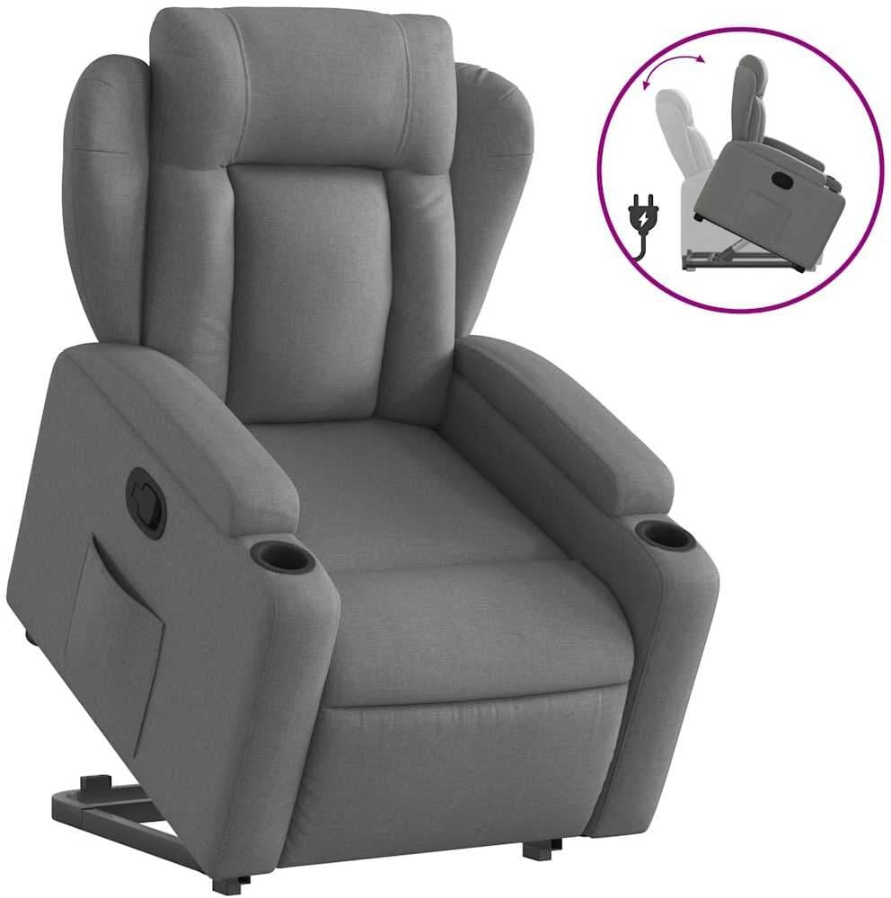 vidaXL Fauteuil inclinable Gris foncé Tissu