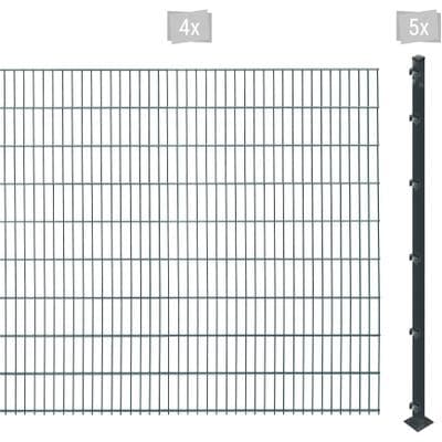 Doppelstabmattenzaun ARVOTEC "ESSENTIAL 183 zum Aufschrauben", grau (anthrazit), H:183cm, Kunststoff, Stahl, Zaunelemente, Zaunhöhe 183 cm, Zaunlänge 2 - 60 m