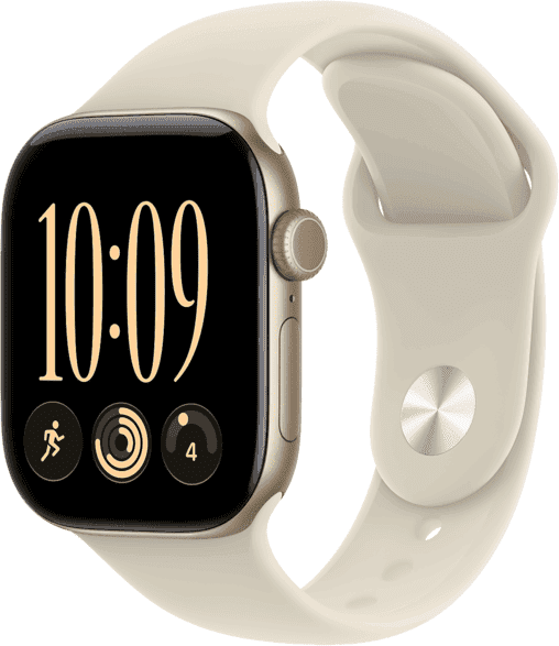 Apple Watch Series 12 (2026), GPS, 46mm, Caja de aluminio Dorado claro, Correa deportiva Arena, Talla M/L, Siri AI