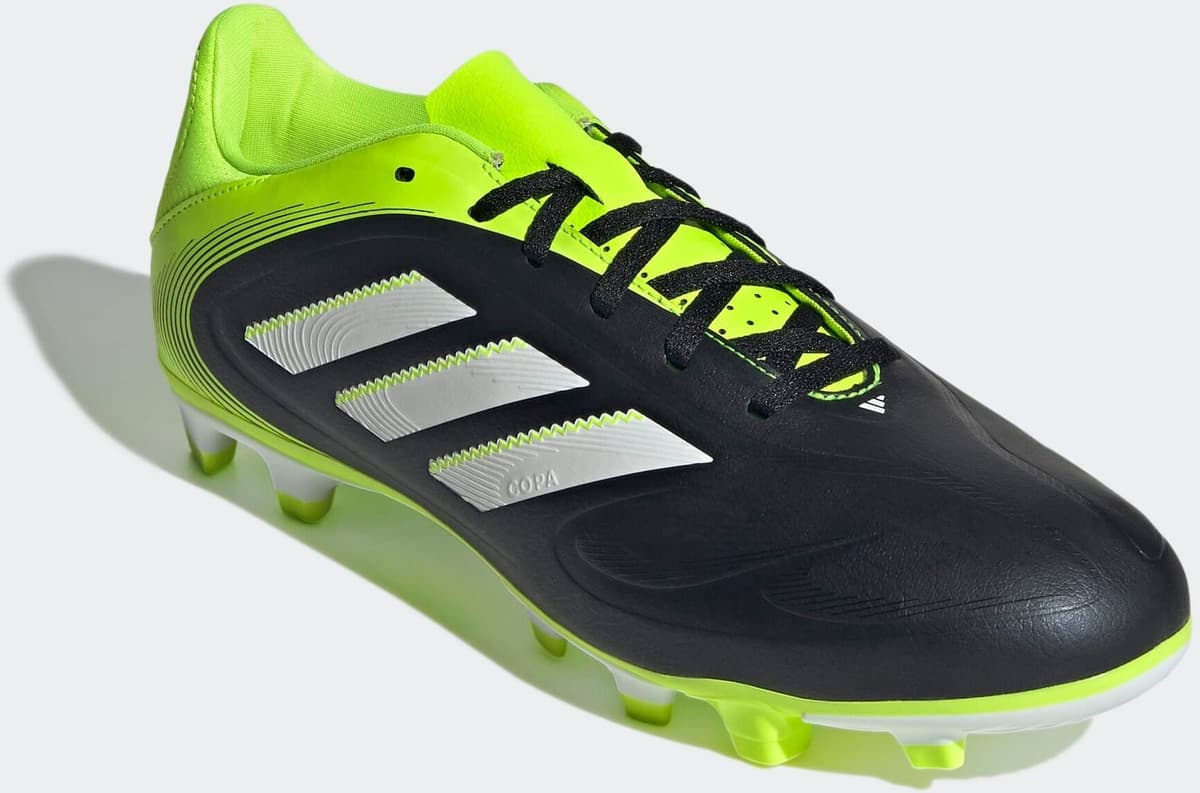 Fußballschuh ADIDAS PERFORMANCE "COPA PURE 3 CLUB FIRM/MULTI-GROUND", Damen, Gr. 47, weiß (core schwarz, cloud weiß, lucid lemon), Synthetik, Schuhe Fußballschuh, geeignet für Rasen- und Kunstrasenplätze