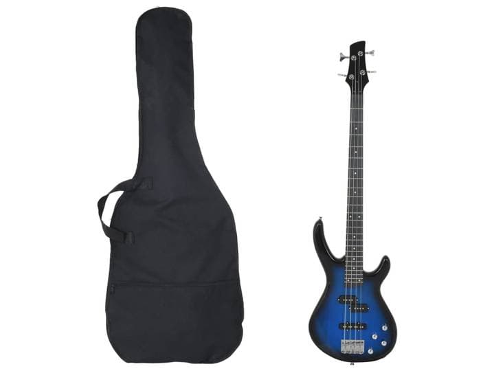 vidaXL E-Bass für Anfänger mit Tasche Blau und Schwarz 4/4 46