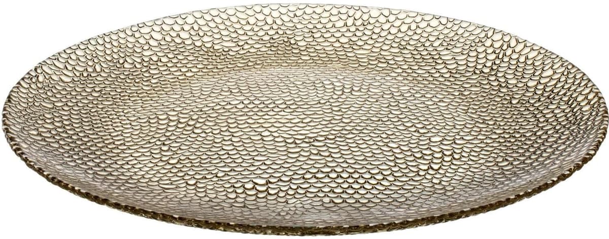 Speiseteller LEONARDO "Teller Riposo, Glas, ∅ 33 cm, 2 Stück", gold (braun), H:2cm Ø:33cm, Speiseteller, Speiseteller braun 33cm