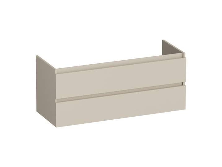 Brauer Joy - Onderkast - 120 cm - met 2 Softclose Lades Greeploos en 1 Sifon Uitsparing - Mat Beige