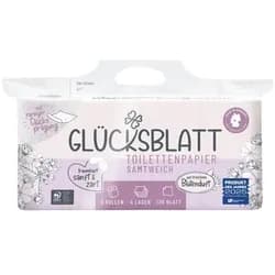 GLÜCKSBLATT Toilettenpapier Samtweich mit frischem Blütenduft 4-lagig 8 Rollen (1 Pack à 8 R weiß