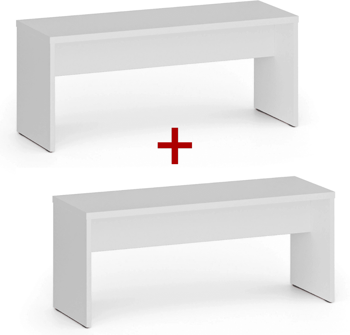 B2B Partner Ławka szatniowa 1+1 GRATIS, 1000 mm, biały