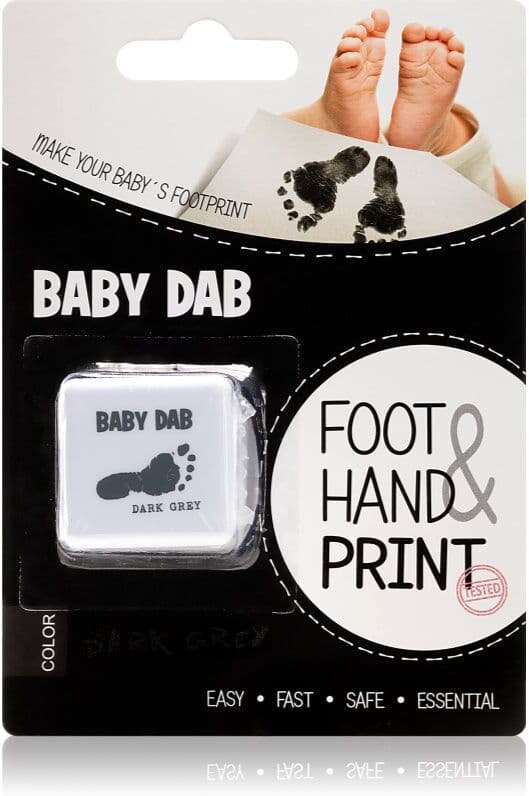 Baby Dab Foot & Hand Print Grey peinture conçue pour les empreintes d’enfants 1 pcs