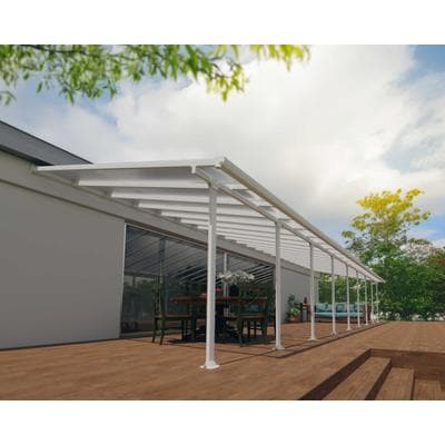 Terrassendach PALRAM - CANOPIA "Feria Alu Terrassenüberdachung", weiß, B:1.276cm T:380cm, Aluminium, Polycarbonat (PC), Terrassenüberdachungen, einfache DIY Montage