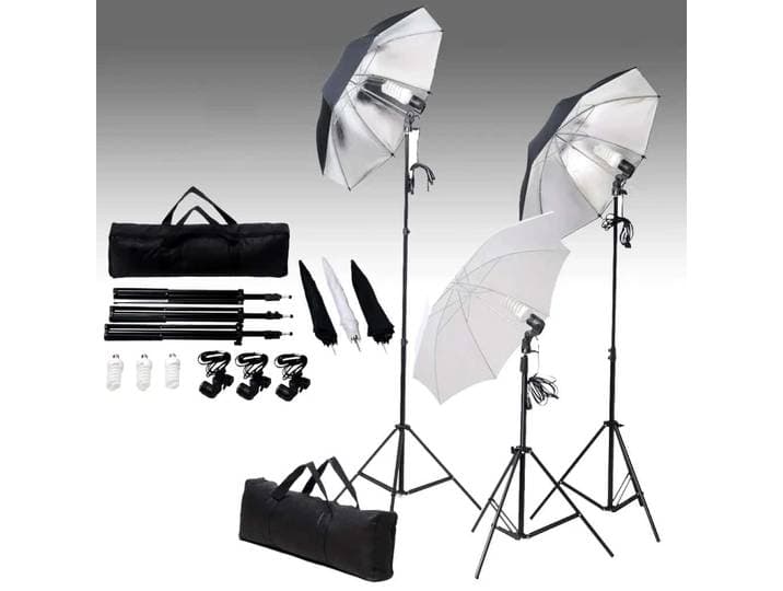 vidaXL Fotostudio-Beleuchtung Set 24 Watt mit Stativen & Schirmen