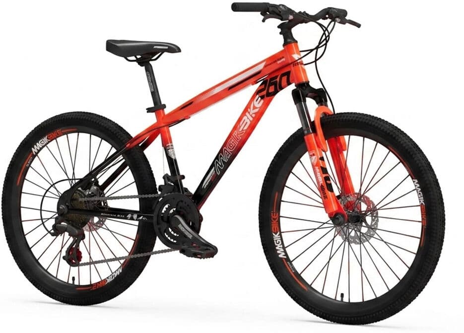 giordanoshop Bicicletta per Ragazzi 26" Predator Cambio Shimano Tourney TZ 21V Arancione...