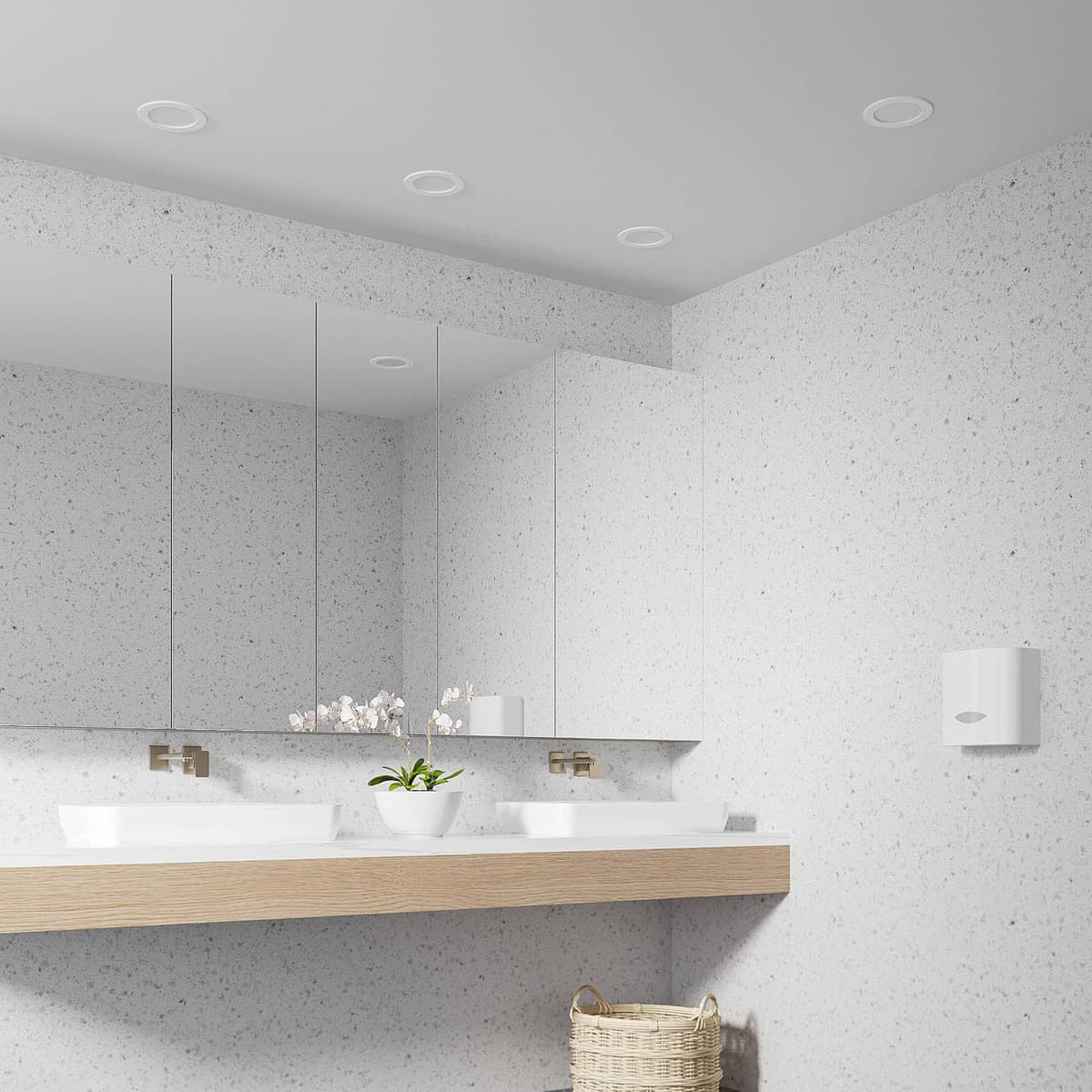 Prios LED-innbyggingslampe Cadance, hvit, 17 cm, sett med 10 stk, CCT Cadance PRIOS, dimbar, Hvit / opal, Baderom, Aluminium, Moderne, Runde downlights