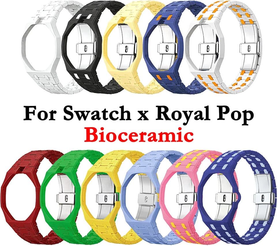 NONE All-in-One Bioceramic Watch Case Strap For Swatch AP Royal Pop Pocket Watch to Wrist Watch Conversion Kit Adapter Ceramic Mod