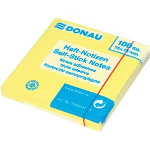 DONAU Haftnotizen Eco, 7586001-11, gelb, 75 x 75mm, selbstklebend, 100 Blatt