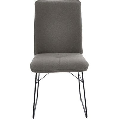 Kufenstuhl K+W KOMFORT & WOHNEN, braun (schlamm, schwarz), B:46cm H:91cm T:62cm, Stühle, Kufenstuhl, Drahtgestell in Metall schwarz, Griff am Rücken, Steppung im Sitz