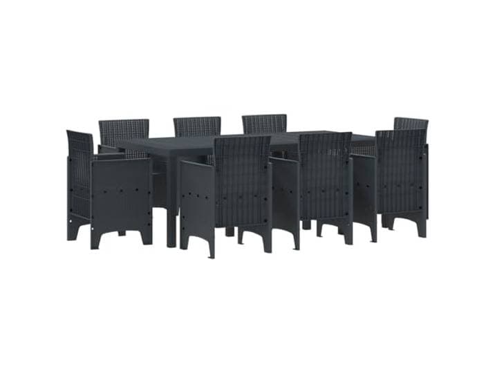 vidaXL Tuin eettafelset 9 st Antracietkleurig Polypropyleen