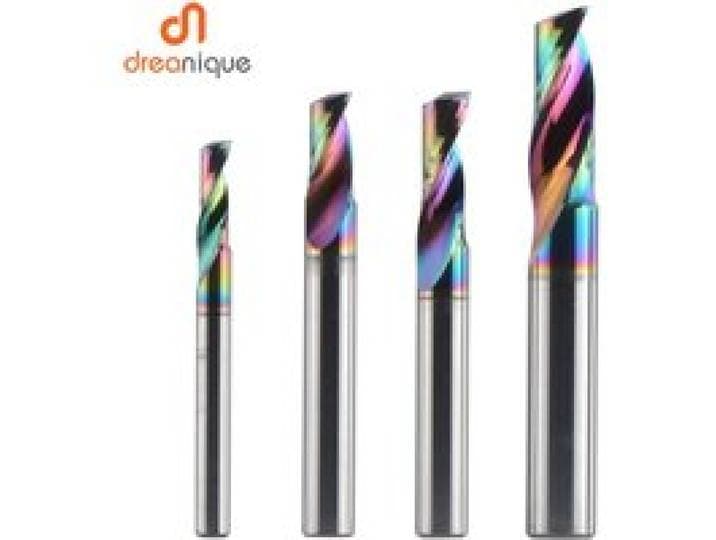 Dreanique 1 st 3.175 4 6 8mm CNC Enkele Fluit Vhm Legering Frees, DLC Coating Frees bit voor Alu DSA1F