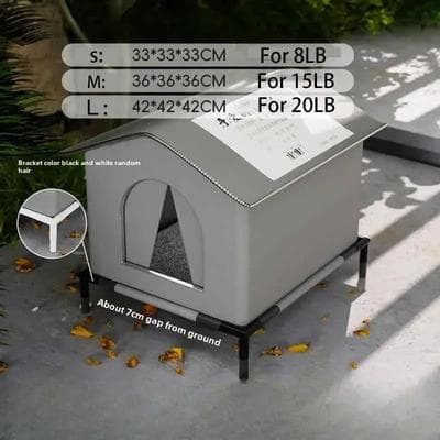 Uplifted Finds Waterproof Outdoor All Season Cat Shelter gray With Bracket l