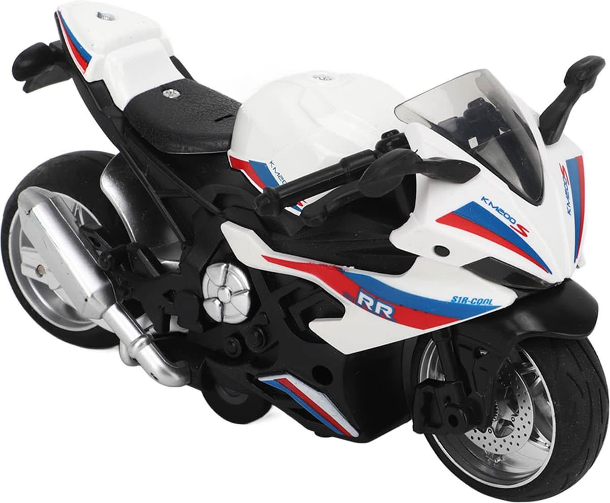 Gistuch Kinder recall motorfiets speelgoed met geluid en lichteffecten, wit