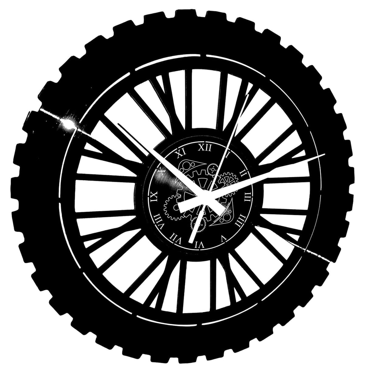 Dripio Analoge Wandklok Motorfiets en Motocross met Vinylplaat, Diameter: 30 cm