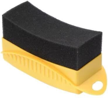 Uplifted Trends Waxing Sponge Brush With Cover For Car & Motorcycle Wheel Polishing ABS Tire Cleaning And Contour Dressing Applicator yellow