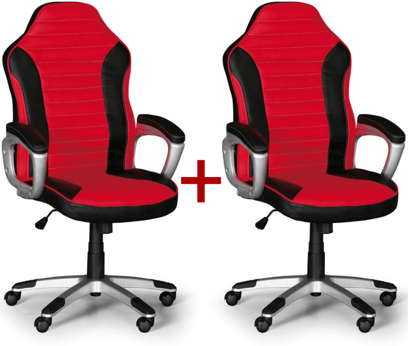 B2B Partner Fotel biurowy SPORT 1+1 GRATIS, czerwony