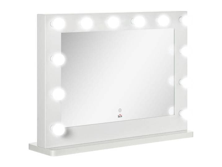 ComfortXL Schminkspiegel De-18311 mit 12 LEDs, dimmbar Weiß, Glas, 60x80x20 cm, Spiegel, Schminkspiegel