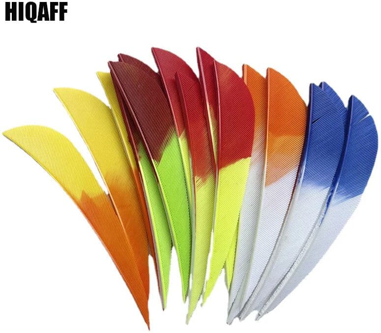 OMHIQP 50Pcs 3Inch Archery Fletches Water Drop Arrow Fletching Natural Turkey Feathers Traditional Arrow Archry DIY Accessories