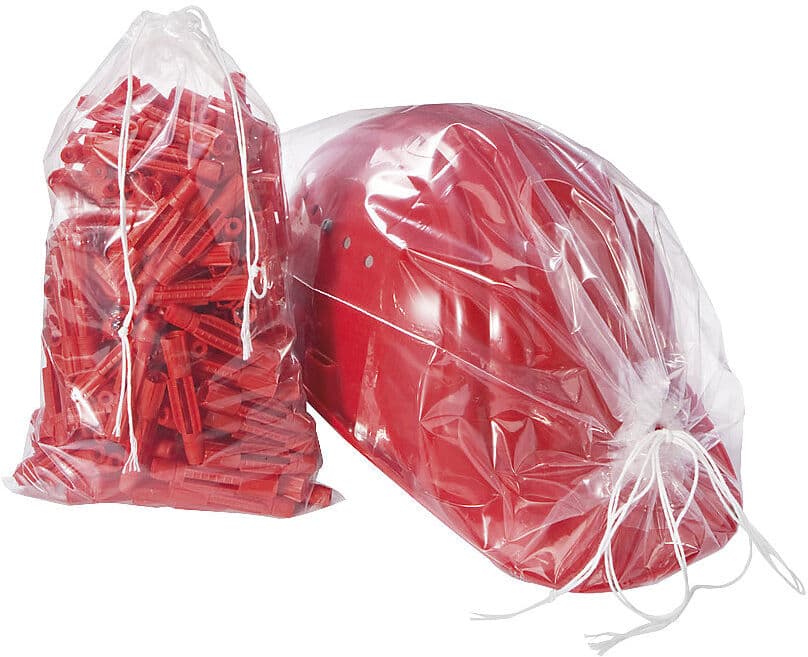 kaiserkraft Kordelzugbeutel, Stärke 50 µm, LDPE, VE 100 Stk, LxB 210 x 155 mm, ab 15 VE