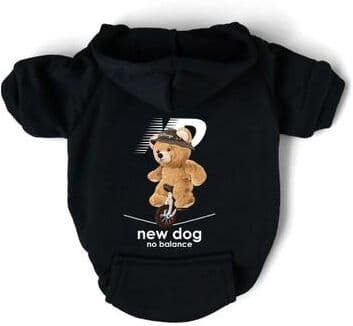 Uplifted Goods Cozy Bear Fleece Pet Hoodie For Autumn Winter And Spring black m