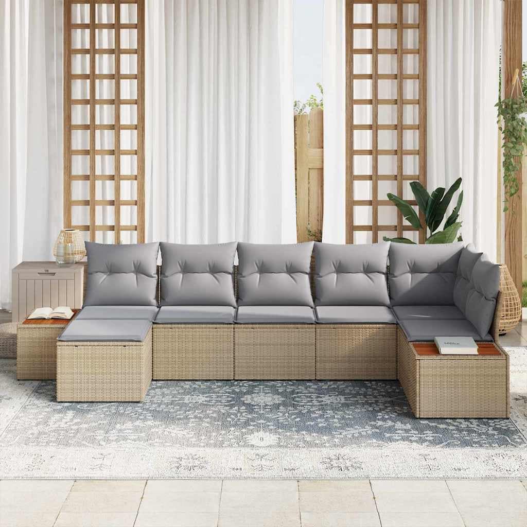vidaXL Ensemble de canapé de jardin 8 pc 7-Nombre de places