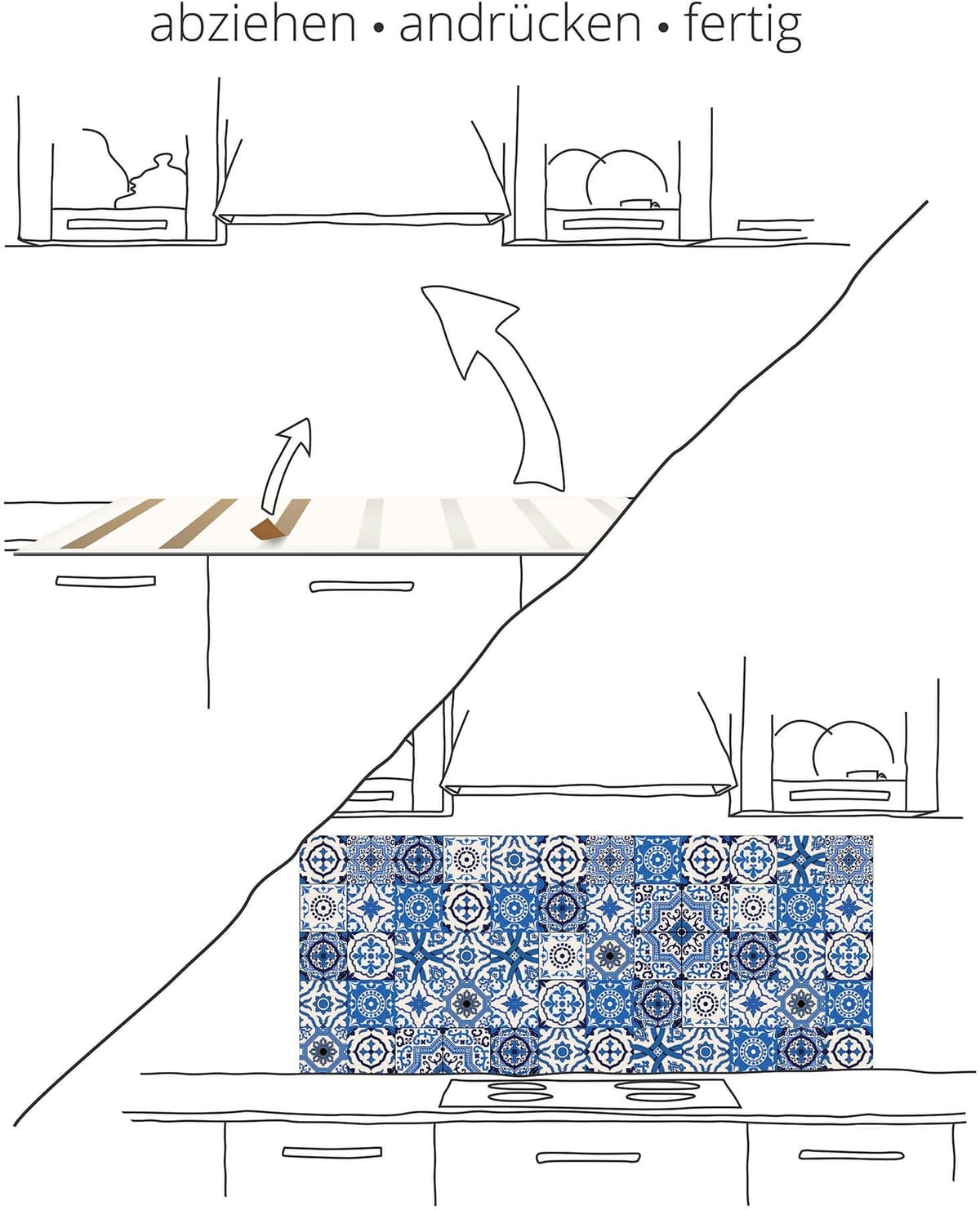 Küchenrückwand ARTLAND "Braune abstrakte Welle", braun, B:60cm H:50cm, Aluminium, Spritzschutzwände, Küchenrückwand, Alu Spritzschutz mit Klebeband, einfache Montage braun B/H: 60cm x 50cm