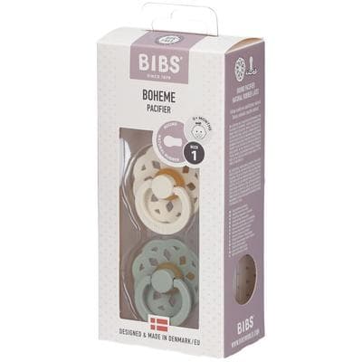 Bibs Fopspeen Boheme Sage - Ivory 0-6 Maanden 2 St Sauger