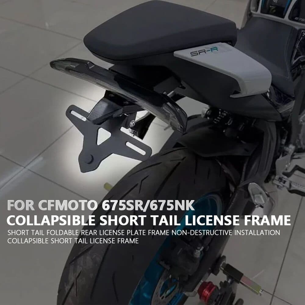 NONE Motorcycle For CFMOTO 675SR 675NK Rear License Plate modified short tail foldable rear license plate frame