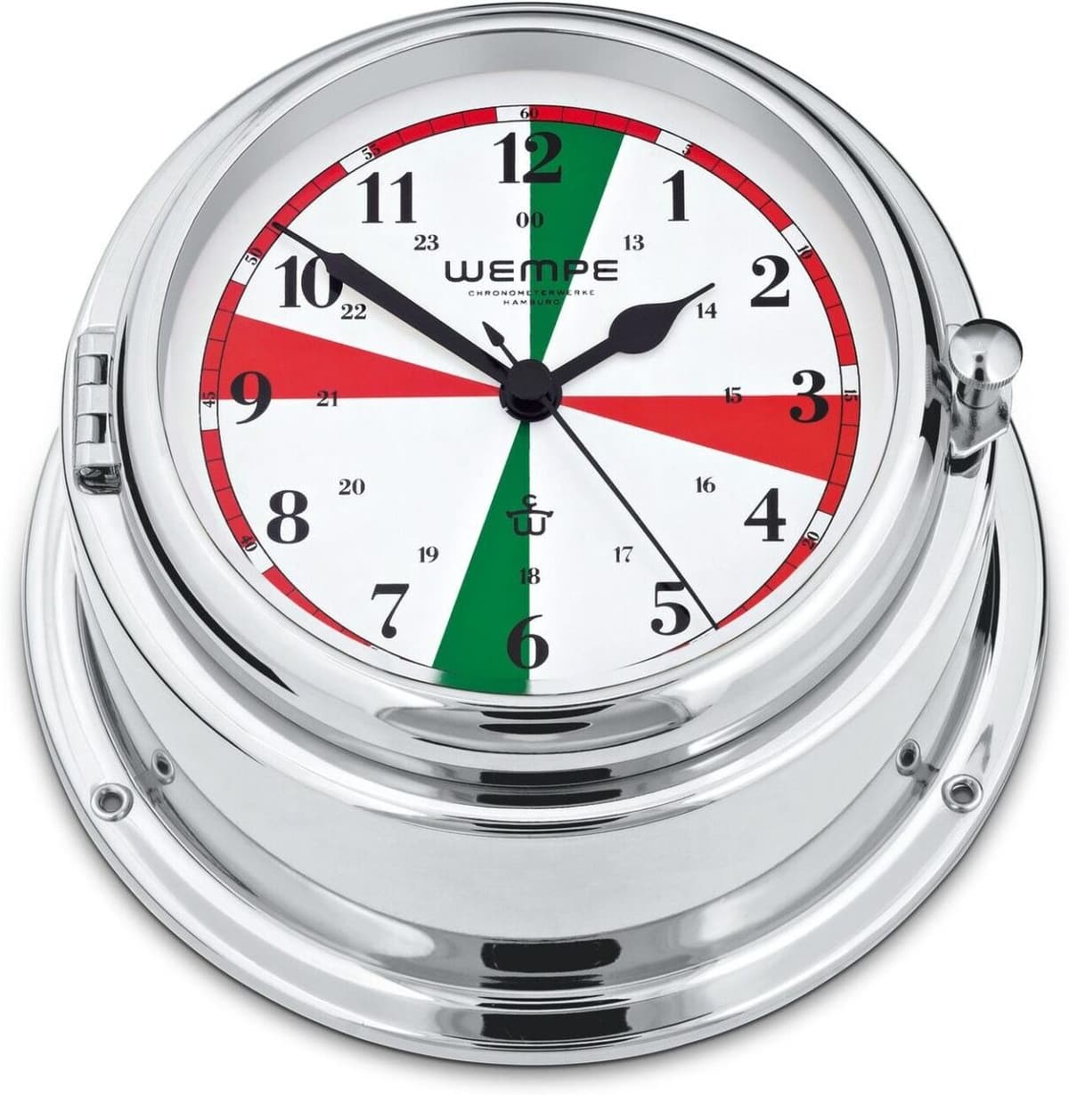 Wempe Bremen Ii – Radio Room Ship’s Clock 150 Mm I Krom-Belagt Messing