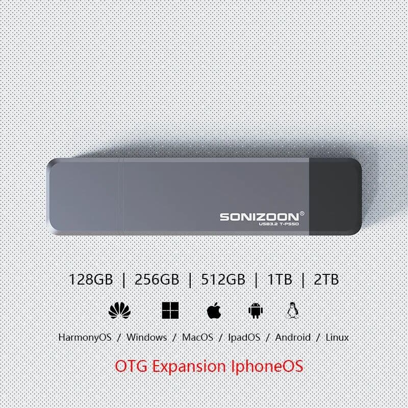SONIZOON High cost performance Flash Drive USB3.2 128GB Pen Drive  Portable Solid State  128GB TPYEC-3.2